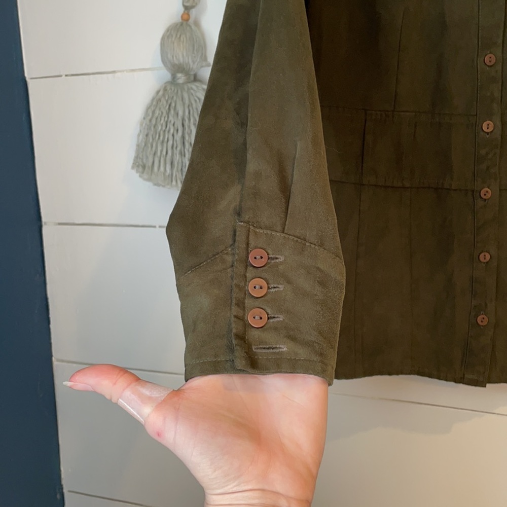 Faux Suede Button-up - Picture 4 of 9